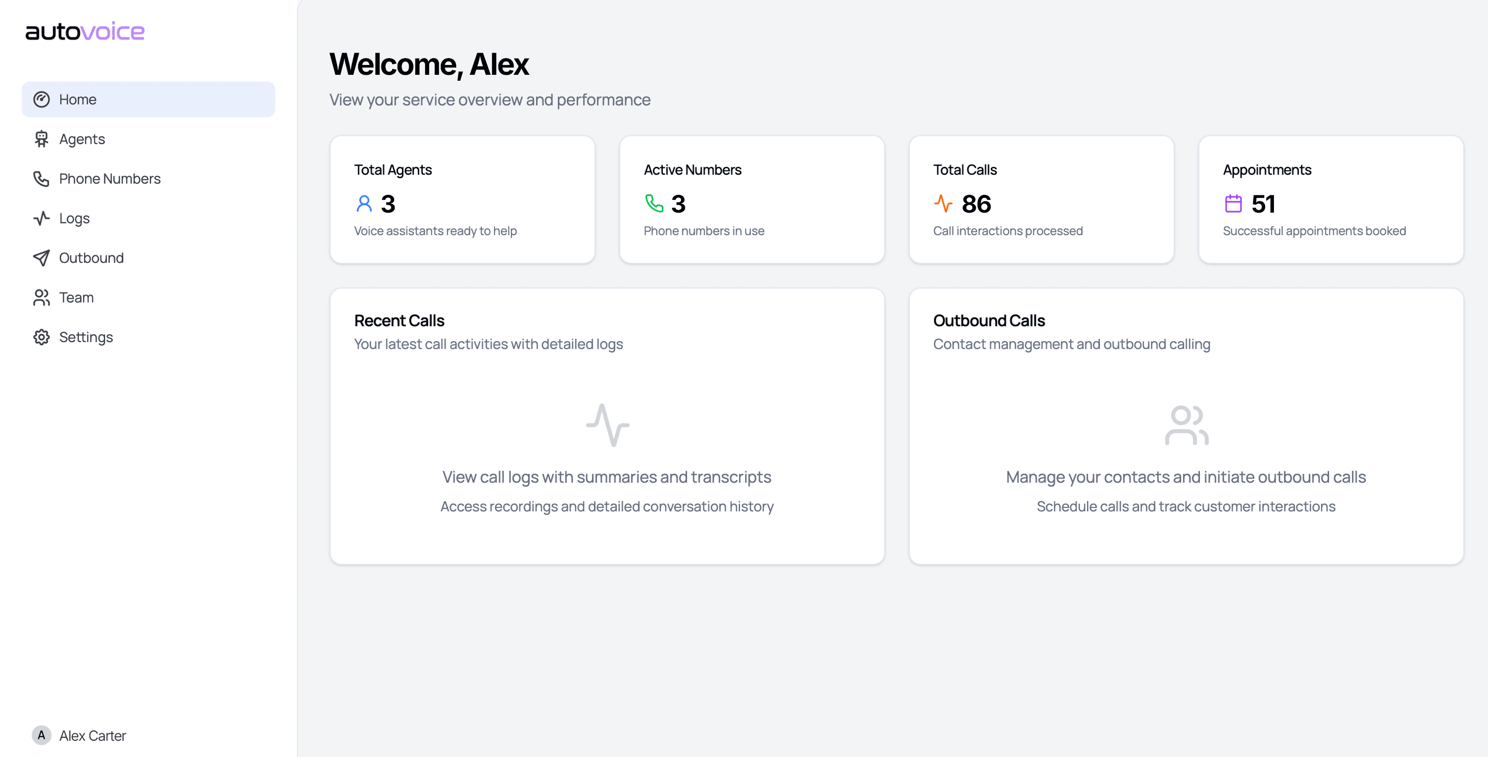 Autovoice Dashboard